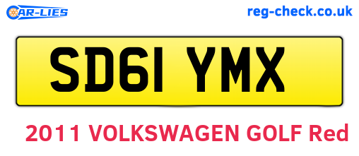 SD61YMX are the vehicle registration plates.