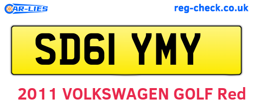SD61YMY are the vehicle registration plates.