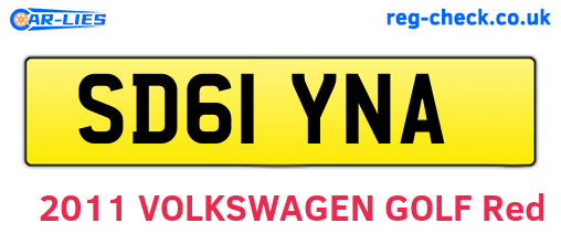 SD61YNA are the vehicle registration plates.