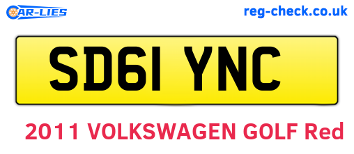 SD61YNC are the vehicle registration plates.