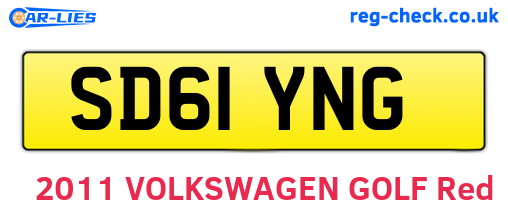 SD61YNG are the vehicle registration plates.