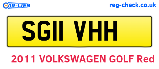 SG11VHH are the vehicle registration plates.