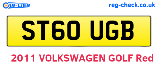 ST60UGB are the vehicle registration plates.