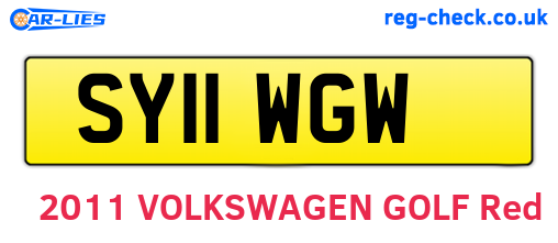SY11WGW are the vehicle registration plates.