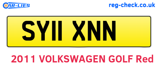 SY11XNN are the vehicle registration plates.