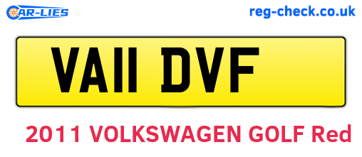 VA11DVF are the vehicle registration plates.