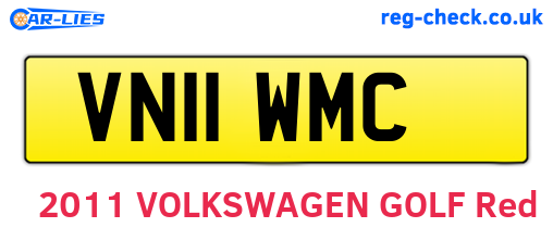 VN11WMC are the vehicle registration plates.