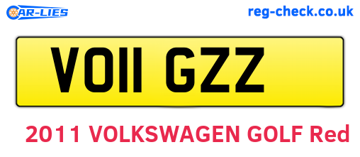 VO11GZZ are the vehicle registration plates.