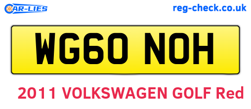 WG60NOH are the vehicle registration plates.