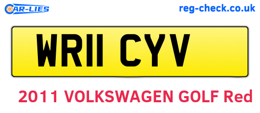 WR11CYV are the vehicle registration plates.