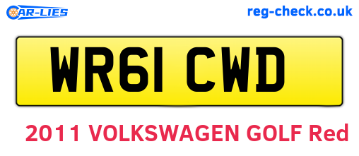 WR61CWD are the vehicle registration plates.