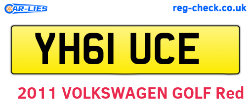 YH61UCE are the vehicle registration plates.