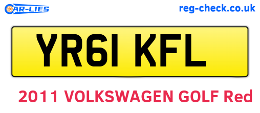 YR61KFL are the vehicle registration plates.