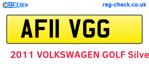 AF11VGG are the vehicle registration plates.