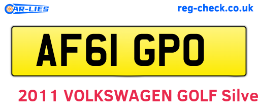AF61GPO are the vehicle registration plates.