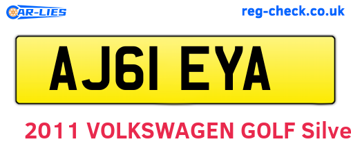 AJ61EYA are the vehicle registration plates.