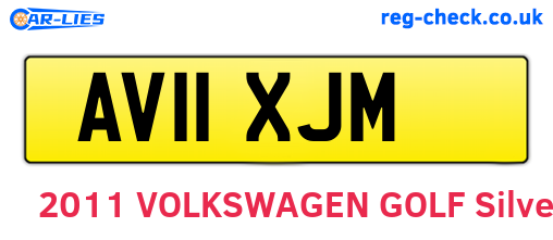 AV11XJM are the vehicle registration plates.