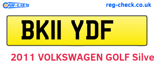 BK11YDF are the vehicle registration plates.