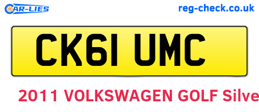 CK61UMC are the vehicle registration plates.