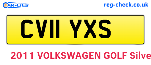 CV11YXS are the vehicle registration plates.