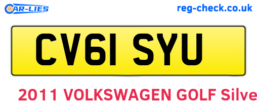 CV61SYU are the vehicle registration plates.