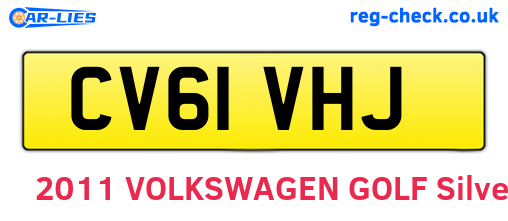 CV61VHJ are the vehicle registration plates.