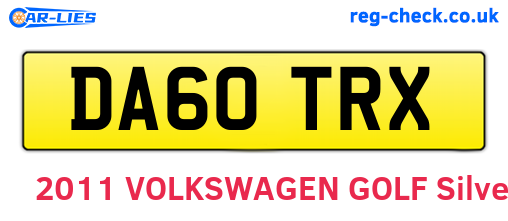DA60TRX are the vehicle registration plates.