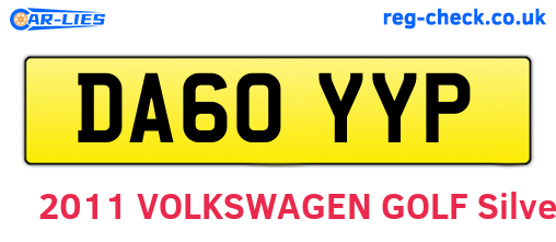 DA60YYP are the vehicle registration plates.