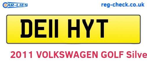 DE11HYT are the vehicle registration plates.