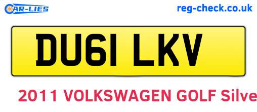 DU61LKV are the vehicle registration plates.