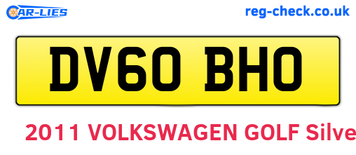 DV60BHO are the vehicle registration plates.