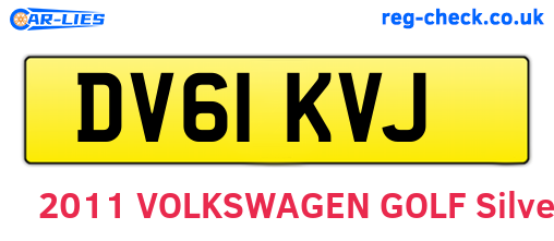 DV61KVJ are the vehicle registration plates.
