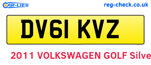 DV61KVZ are the vehicle registration plates.
