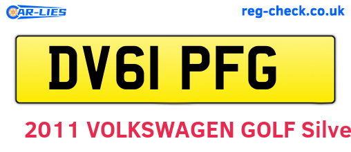 DV61PFG are the vehicle registration plates.