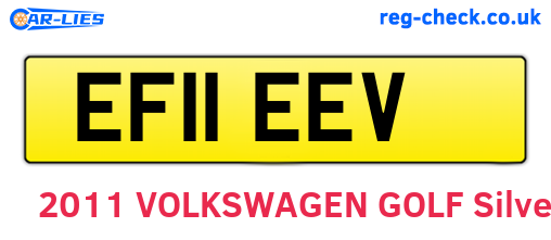 EF11EEV are the vehicle registration plates.