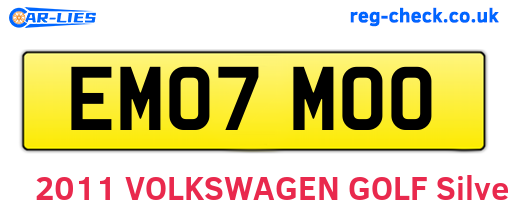 EM07MOO are the vehicle registration plates.