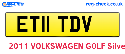 ET11TDV are the vehicle registration plates.