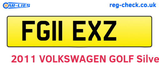 FG11EXZ are the vehicle registration plates.