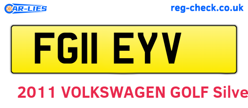 FG11EYV are the vehicle registration plates.
