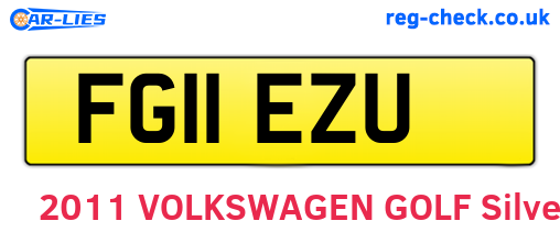 FG11EZU are the vehicle registration plates.
