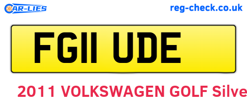 FG11UDE are the vehicle registration plates.