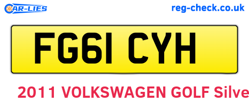FG61CYH are the vehicle registration plates.