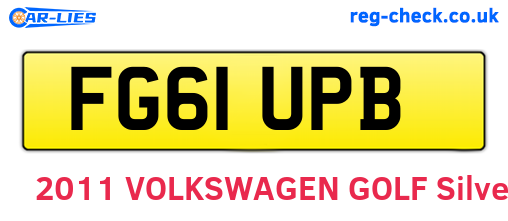 FG61UPB are the vehicle registration plates.