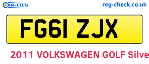 FG61ZJX are the vehicle registration plates.