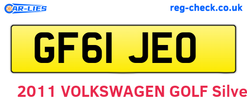 GF61JEO are the vehicle registration plates.