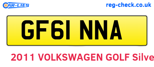 GF61NNA are the vehicle registration plates.