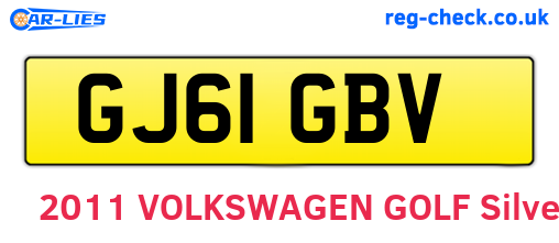 GJ61GBV are the vehicle registration plates.