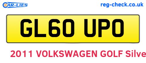 GL60UPO are the vehicle registration plates.