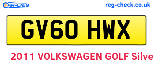 GV60HWX are the vehicle registration plates.