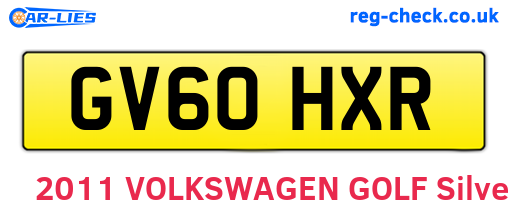 GV60HXR are the vehicle registration plates.